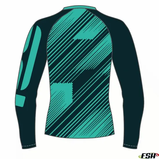 Benutzerdefiniertes sublimiertes Kompressionsshirt mit langen Ärmeln und Rashguard